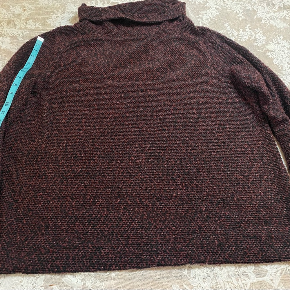 Burgundy and brown regatta cowlneck pullover sweater